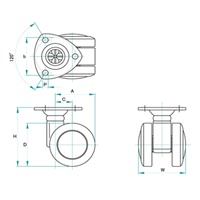 EA986TB-60 60mmキャスタ-(ツインホイ-ル)_選択画像02