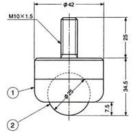 EA986S-1 42x34.5mmボ-ルキャスタ-(プラス_選択画像03