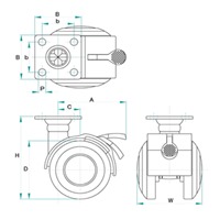EA986TD-150 50mmキャスタ-(ツインホイ-ル･_選択画像03