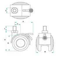 EA986TD-350 50mmキャスタ-(ツインホイ-ル･_選択画像02