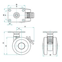 EA986TE-6 75mmキャスタ-(ツインホイ-ル･ブ_選択画像03