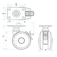EA986TE-7 100mmキャスタ-(ツインホイ-ル･_選択画像03