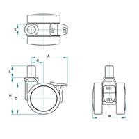 EA986TG-18 60mmキャスタ-(ツインホイ-ル･_選択画像02