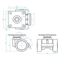 EA986TJ-6 66mmキャスタ-(ツインホイ-ル･ブ_選択画像02