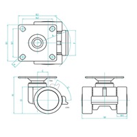 EA986TJ-6 66mmキャスタ-(ツインホイ-ル･ブ_選択画像03