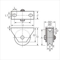 EA986VE-150 150mm/2000kg戸車(V型･重量用)_選択画像04