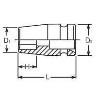 EA164DE-5 1/2sqx5/8インパクトソケット_選択画像04