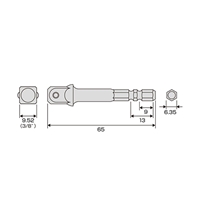 EA618AX-133 Hexソケットアダプタ3/8 sq_選択画像03