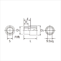 EA618PK-102 3/8sqx9/32ソケット(六角)_選択画像03
