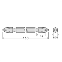 EA813A-56 #2x150mmドライバ-ビット2本組_選択画像03