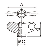 EA948BR-33 55/M8真鍮雌ネジノブ(ブラック)_選択画像02
