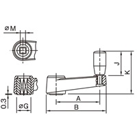50mm/6mm[スチール製]角穴クランクハンドル_選択画像02