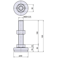 EA949H-45 M20x2.5/1000kgアジャストベ-ス_選択画像04
