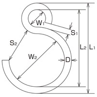 41.5x4.0mmSフック(ステンレス製/5個)_選択画像03