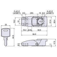 EA951BR-52 26x64mmパッチン(鍵付)_選択画像04
