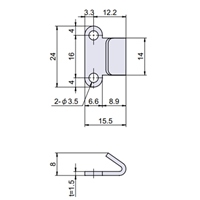 16x24mmパッチン用フック(ステンレス製/2個_選択画像02