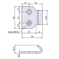 EA951BR-78 30x28mmパッチンフック穴付2個_選択画像03