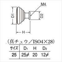 EA951CA-7 25x20mm/M4ツマミ(真鍮製)_選択画像03