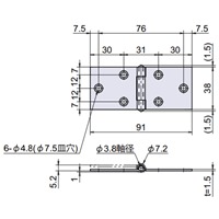 EA951CK-3 38x90mm横長丁番(2個)_選択画像03