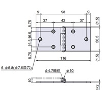 EA951CK-8 51x117mm横長丁番(2個)_選択画像03
