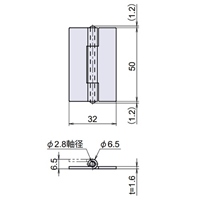 EA951CN-34 50x32mm溶接丁番スティ-ル製2個_選択画像03
