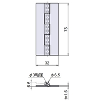 EA951CN-37 75x32mm溶接丁番スティ-ル製2個_選択画像03