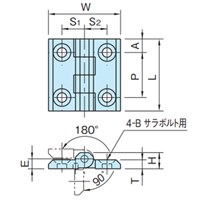 EA951CR-61 40x40mmフラットヒンジ_選択画像02