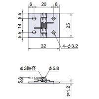 EA951CU-25 25x32mm丁番(スプリング入)_選択画像02