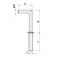EA951DR-41 3.2x25mmナットネジ付L形フック_選択画像03
