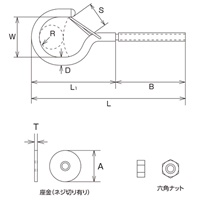 EA951DT-4 M4x75mmネジ付フック_選択画像04