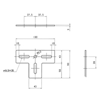EA951EA-147A 43x130x93mmT型連結金具_選択画像03