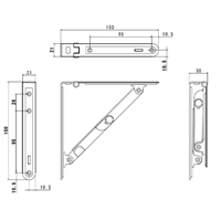 150x150x21mm折畳み棚受セット(2個)_選択画像04