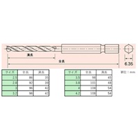 EA824BH-100 2.5-4.2mm/8本六角ドリル(HSS)_選択画像04