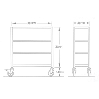EA976DS-120C 1200/150kg4段棚/キャスタ-付_選択画像03