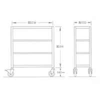 EA976DT-180B 1800/150kg4段棚/キャスタ-付_選択画像03