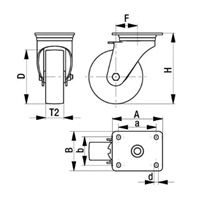 EA986GA-12 キャスタ自在/ソフトラバ-160mm_選択画像03