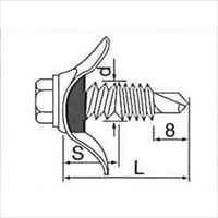 EA952CD-1 5x25波板ビス鉄下地クリア100個_選択画像02