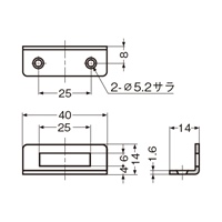 EA951KD-32 14x40mmシリンダー錠受座6x25穴_選択画像02