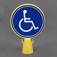 300x92x430コーンヘッド標識(車イスマーク)