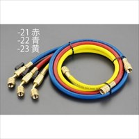 100cm/R32R410Aバルブ付チャージホース赤