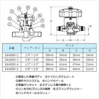 EA490M-2 F1/4xF1/4パックレスバルブ_選択画像02