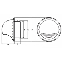 EA997MB-4 97-111mm丸型ガラリ(フード付/_選択画像04