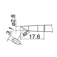 EA304AL-10 φ2.8mm 交換用コテ先EA304AL用