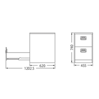 EA954DC-10A 455x620x 740mm/2段 キャビ_選択画像03