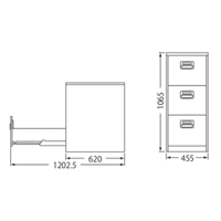 EA954DC-11A 455x620x1065mm/3段 キャビ_選択画像03
