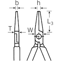 160mm 絶縁ラウンドロングノーズプライヤー_選択画像03