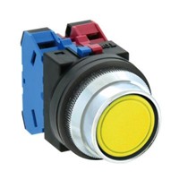 1a-1b/30mm 押シボタンスイッチ(突型/黄)