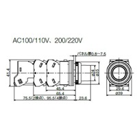 AC200V 押シボタンスイッチ(LED照光緑)_選択画像02