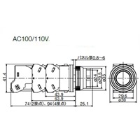 AC100V 押シボタンスイッチ(LED照光緑)_選択画像02