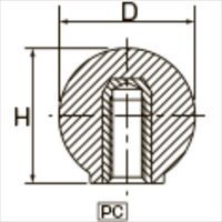 M12x50mm 雌ネジプラスチックボール(黒)_選択画像03